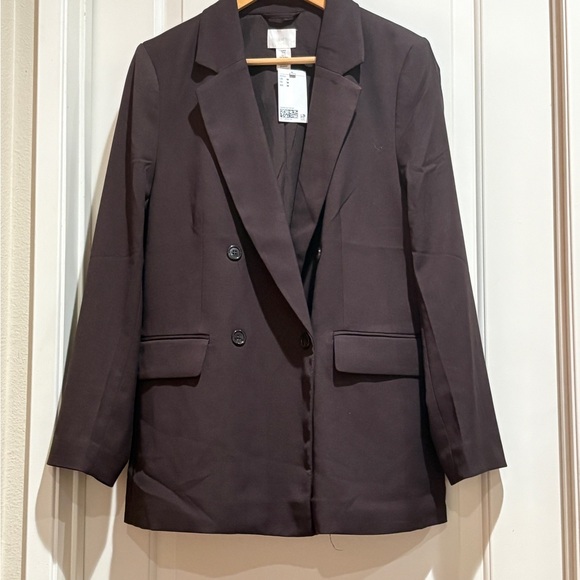 H&M Dark Brown Double-Breasted Women's Blazer - Picture 5 of 5